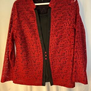 Amanda Collection Chic Red & Black Women's Blouse